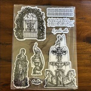 Cora Crea stamps Black and White Garden Design Los Jardins oublios NEw